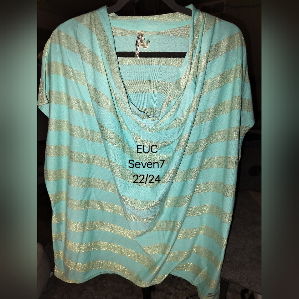Seven Teal striped top